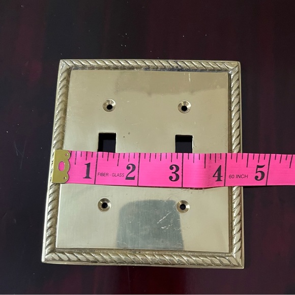 Vintage Solid Brass Made In India Set Of 7 Light Switch Covers - Picture 12 of 16